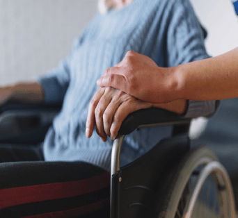 Wheelchair patient hand held image